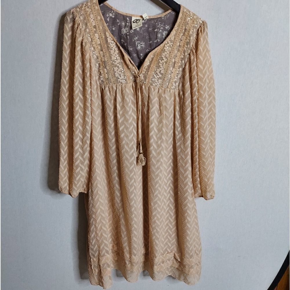 Anthropologie One September Anwen Peasant Boho long sleeve dress XL